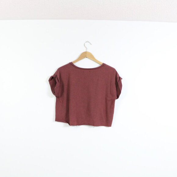 *Rebel Rouge Maroon Cropped T Shirt - Picture 7 of 7